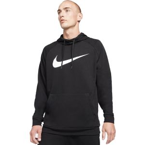 NIKE MENS CHEST SWOOSH HOODIE-BLK/WHT