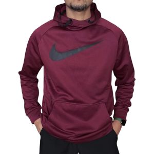 NIKE MENS CHEST SWOOSH HOODIE-BURGUNDY