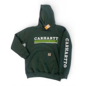 CARHARTT MENS CHEST LOGO SHAMROCK HOODIE-GREEN