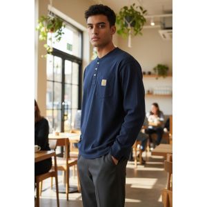 CARHARTT MENS HENLEY-NAVY