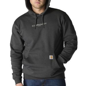 CARHARTT RAIN DEFEND CHEST LOGO HOOD-CHARCOAL