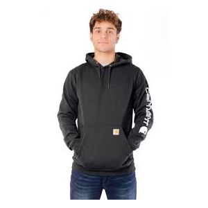 CARHARTT SLEEVE LOGO HOODIE-BLACK
