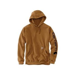 CARHARTT SLEEVE LOGO HOODIE-BROWN