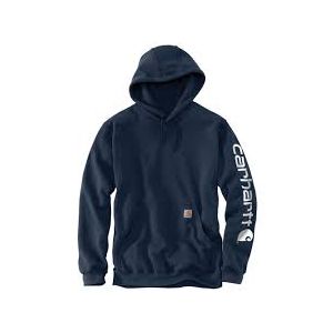 CARHARTT SLEEVE LOGO HOODIE-NAVY