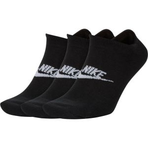 NIKE 3PK DRIFIT NO SHOW SOCK -BLK/WHT- LARGE