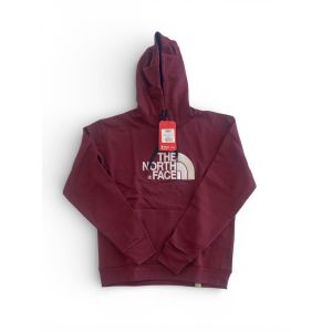 NORTH FACE MENS LARGE CHEST PRINT HOODIE-BURGUNDY