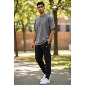 NIKE MENS FLEECE SWOOSH JOGGER-BLACK