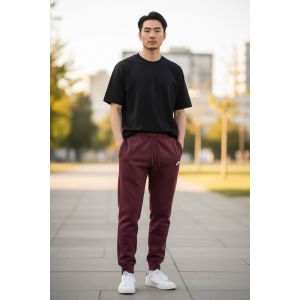 NIKE MENS FLEECE SWOOSH JOGGER-BURGUNDY