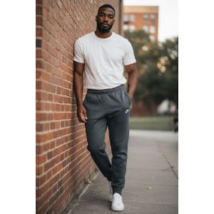 NIKE MENS FLEECE SWOOSH JOGGER-CHARCOAL