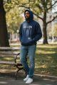 CARHARTT MENS CHEST LOGO HOODIE-NAVY