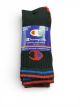 CHAMPION 10-13 3PK CREW SOCKS-BLK/RED