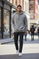CONVERSE MENS HOODIE-GREY