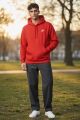 NIKE MENS LEFT CHEST HOODIE-RED