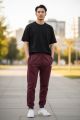 NIKE MENS FLEECE SWOOSH JOGGER-BURGUNDY