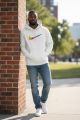 NIKE MENS RAINBOW SWOOSH HOODIE-WHITE