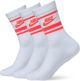 NIKE 3PK CREWSOCK RED STRIPE-LARGE